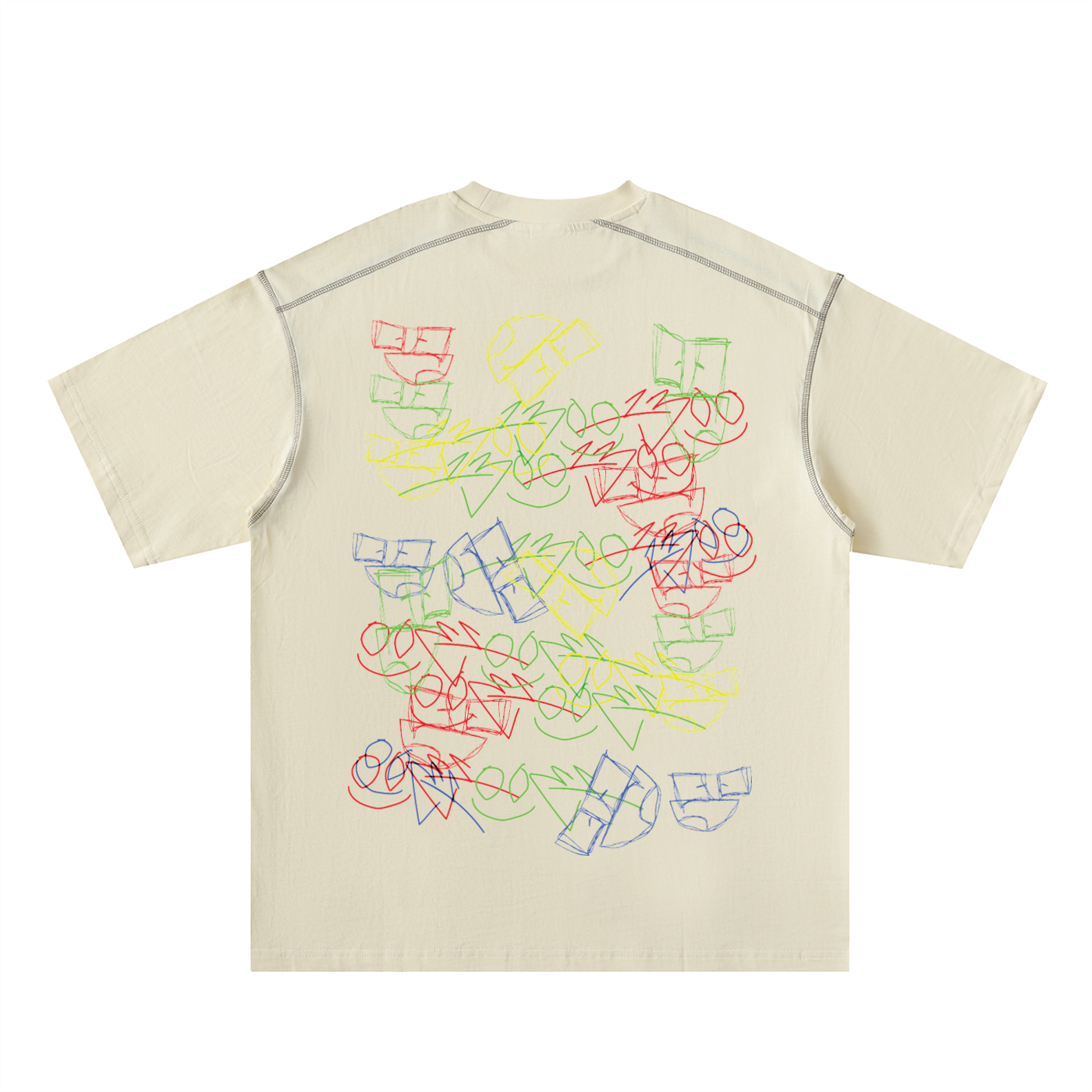 Oversized Contrast-Stitched Cotton Tee