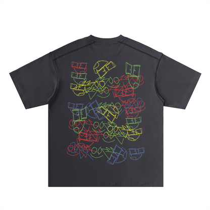 Oversized Contrast-Stitched Cotton Tee