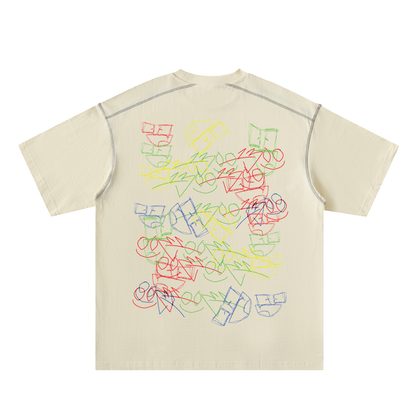 Oversized Contrast-Stitched Cotton Tee