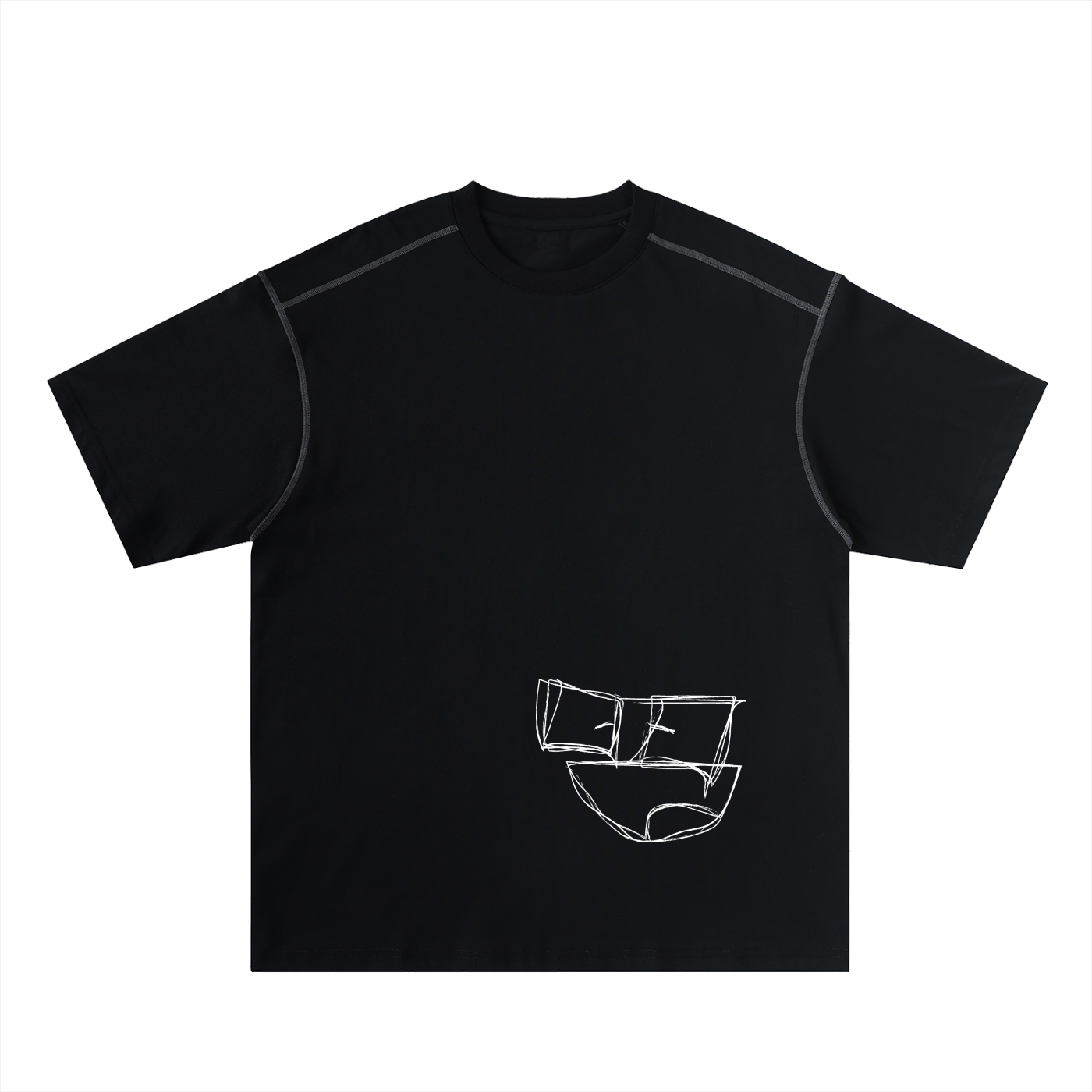 Oversized Contrast-Stitched Cotton Tee