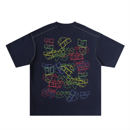 Oversized Contrast-Stitched Cotton Tee