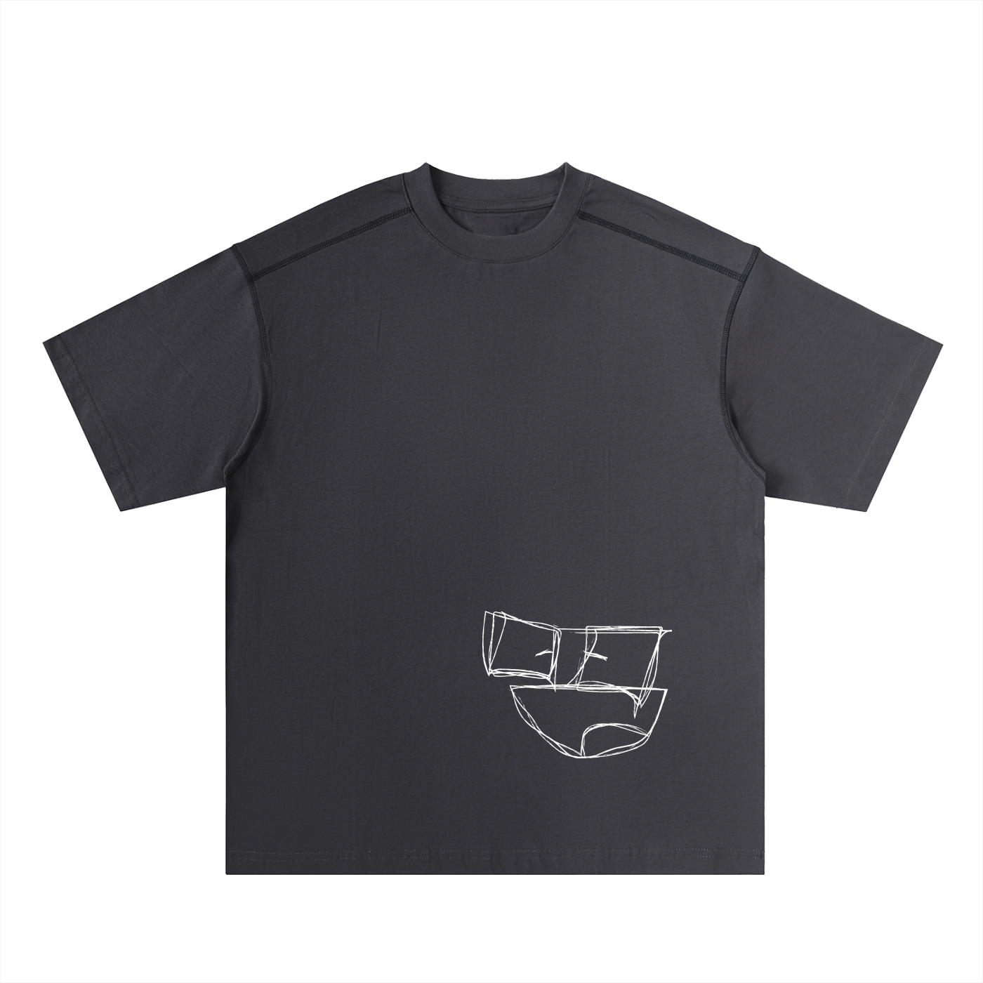 Oversized Contrast-Stitched Cotton Tee