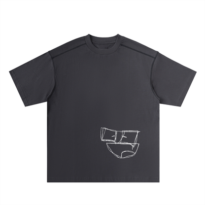 Oversized Contrast-Stitched Cotton Tee