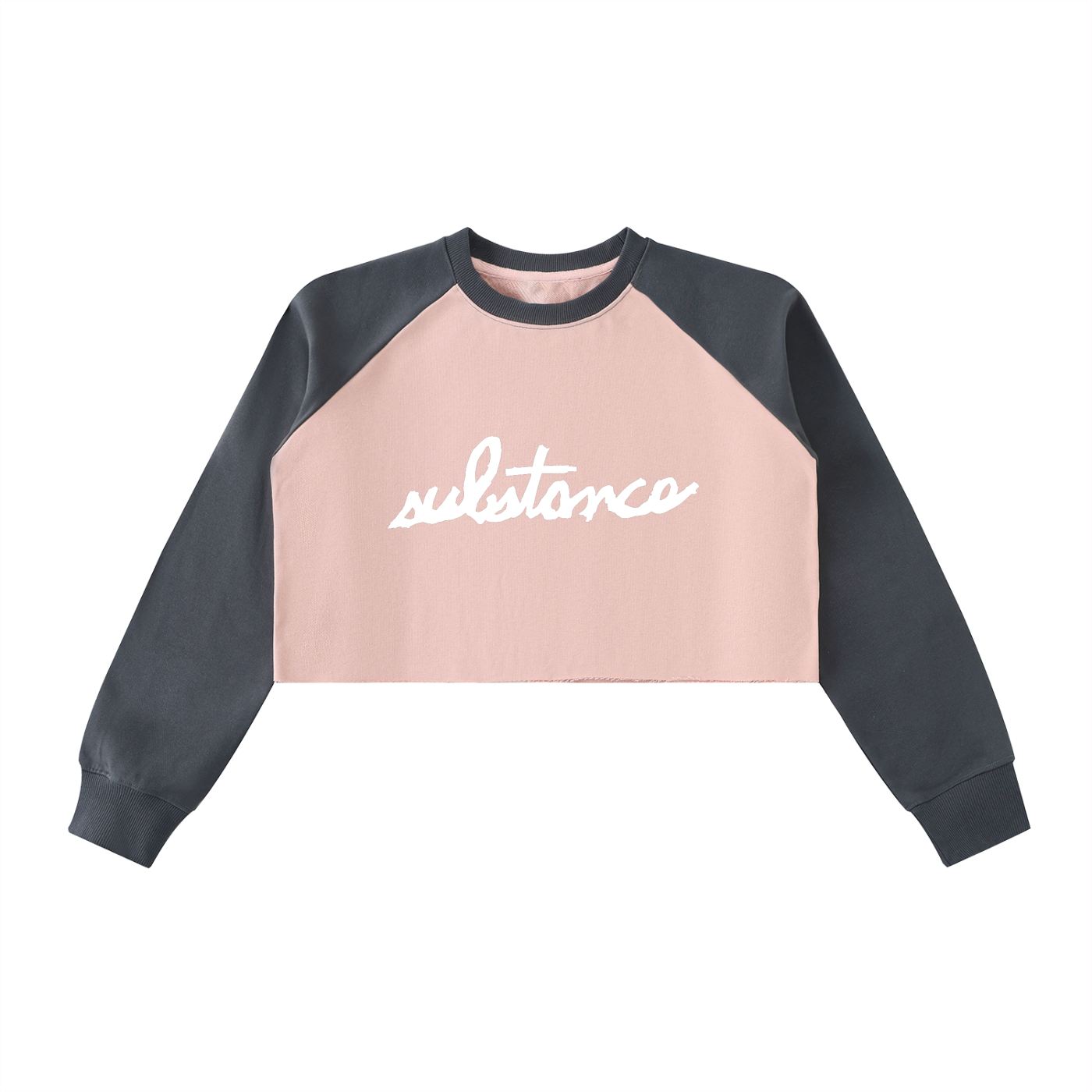 5starVik's Raw-Hem Color-Block Raglan Crop Sweatshirt
