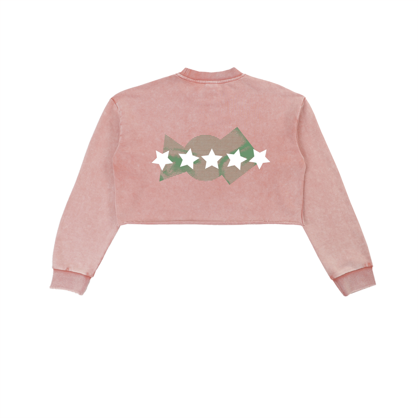 5starVik's Snow Washed Raw Edge Cropped Sweatshirt