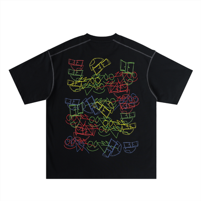 Oversized Contrast-Stitched Cotton Tee