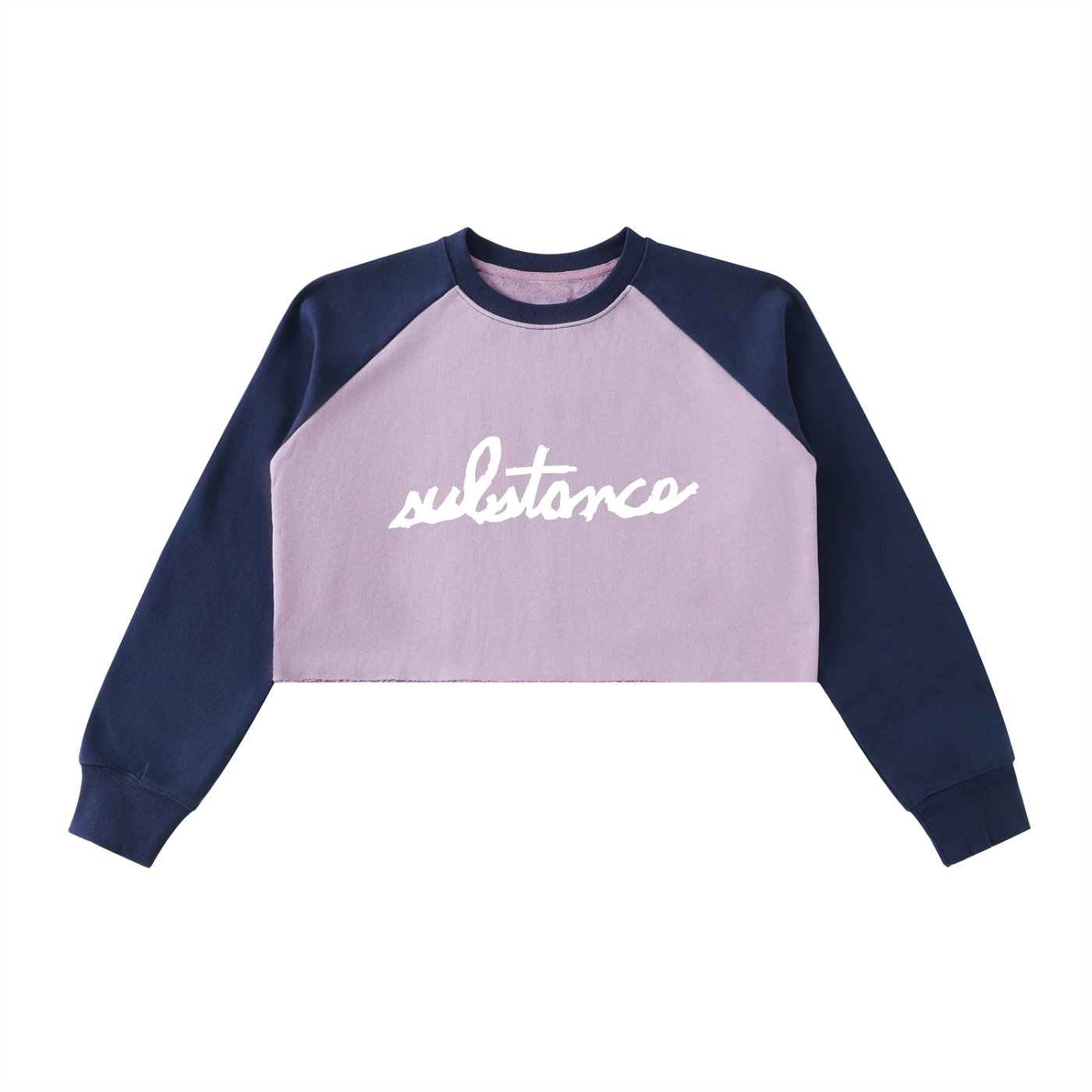 5starVik's Raw-Hem Color-Block Raglan Crop Sweatshirt