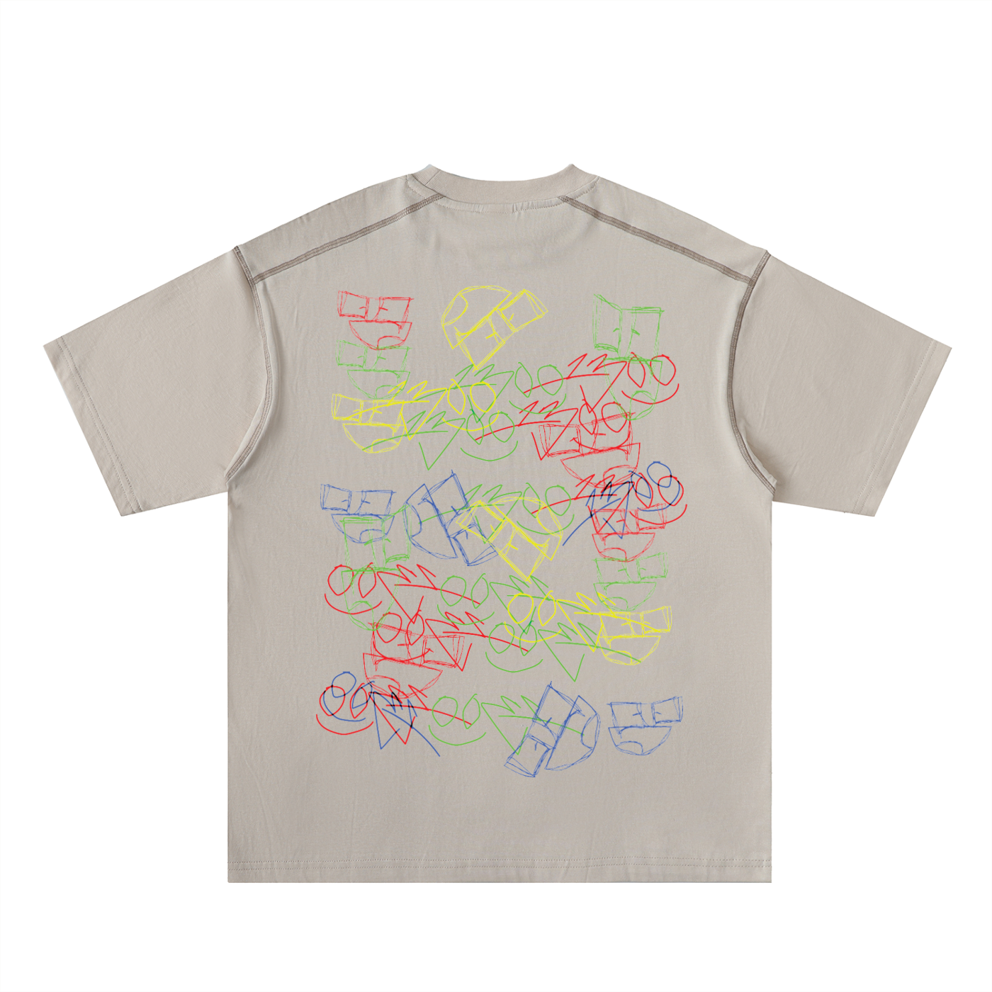 Oversized Contrast-Stitched Cotton Tee