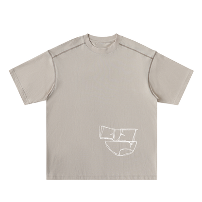 Oversized Contrast-Stitched Cotton Tee