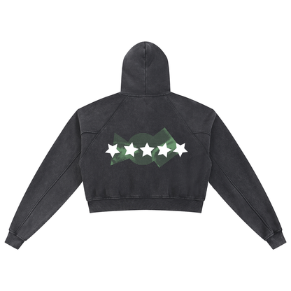 5starVik's  Washed Cropped Hoodie