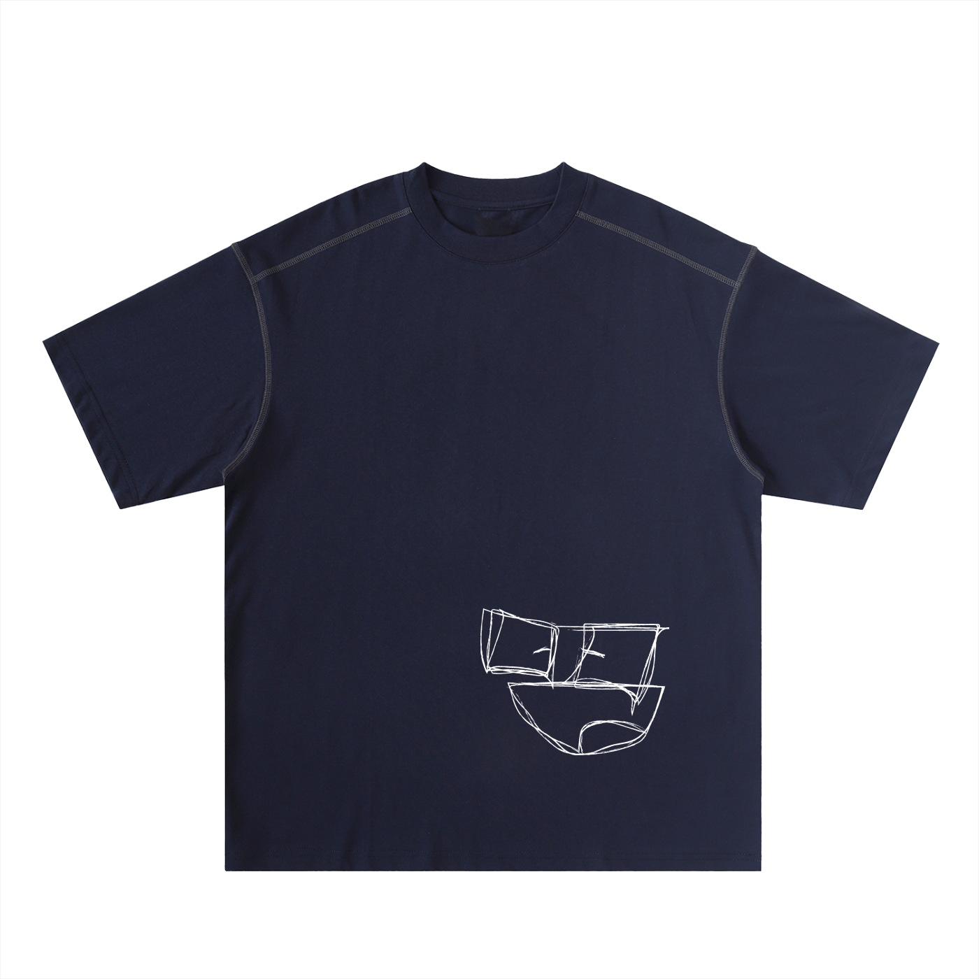 Oversized Contrast-Stitched Cotton Tee